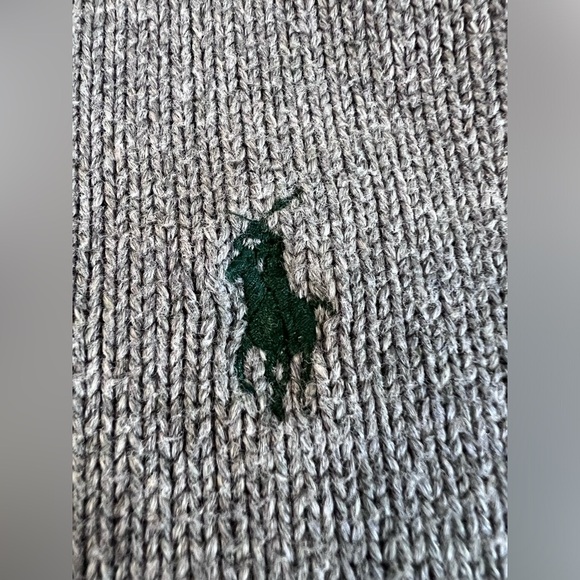 Polo Ralph Lauren Pullover Sweater Mens XXL Dark Gray w/Green Pony 1/4 Zip - Picture 7 of 10
